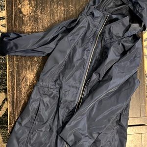 Navy blue rain jacket
